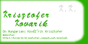 krisztofer kovarik business card